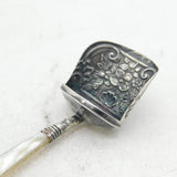 George III Sterling Silver Mother of Pearl Tea Caddy Spoon Antique 1817