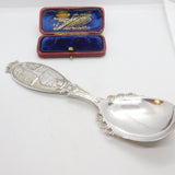 Norwegian Silver Plated Souvenir Map Spoon Antique c1920 Art Deco