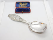 Norwegian Silver Plated Souvenir Map Spoon Antique c1920 Art Deco