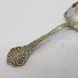 Sterling Silver Celtic Cross Pattern Tea Caddy Spoon Antique 1945 Sheffield