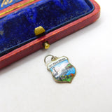 Sterling Silver and Enamel Tay Road Bridge Shield Charm Pendant Vintage c1970