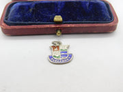 Sterling Silver and Enamel Tobermory Travel Shield Charm Pendant Vintage c1970