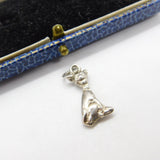 Sterling Silver Siamese Cat Charm Pendant Vintage c1970