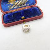 Sterling Silver and Diamond Paste Bead Charm Pendant Vintage c1970