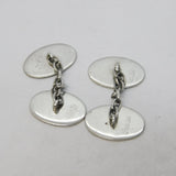 Art Deco Pair of 9ct Gold on Sterling Silver Gents Cufflinks Antique c1930s