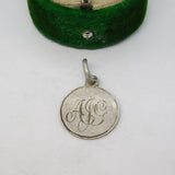 Victorian Sterling Silver Threepence 'AJG' Engraved Love Token Charm Antique
