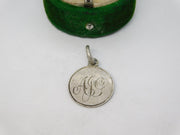 Victorian Sterling Silver Threepence 'AJG' Engraved Love Token Charm Antique