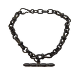 Victorian Cut Steel Cable Link Watch Chain Bracelet Antique c1840s