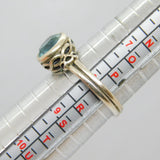 Sterling Silver Round Blue Topaz Studio Style Dress Ring Vintage c1970 Size Q