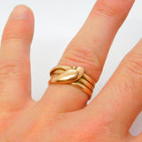 Victorian 9ct Rose Gold Coiled Snake Band Ring Antique 1893 Birmingham