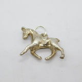 Sterling Silver Trotting Saddled Horse Charm Pendant Vintage c1970