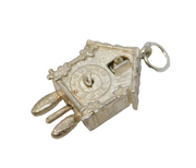 Sterling Silver Cuckoo Clock Charm Pendant Vintage c1970