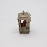 Sterling Silver Sedan Chair With Figure & Opening Door Charm Vintage c1970