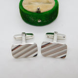 West German Pair of Modernist Sterling Silver Gents Cufflinks Vintage c1970