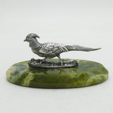Sampson Mordan Sterling Silver & Green Onyx Pheasant Ornament Antique 1898