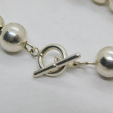 Sterling Silver Round Sphere Beads T Bar Bracelet Contemporary c2000