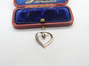 Sterling Silver Heart Drop Charm Pendant Vintage c1970