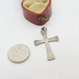 Sterling Silver Simple Crucifix Charm Pendant Vintage c1970