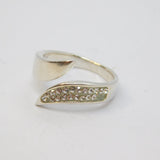 Sterling Silver Paste Set Split Band Dress Ring Vintage c1970 Size N