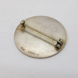 Sterling Silver 'Daily Dispatch Birthday Club' Enamel Brooch Antique Birmingham