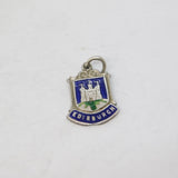 Sterling Silver Enamel Edinburgh Shield Charm Pendant Vintage c1970