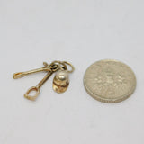Sterling Silver Horse Riding Interest Hat, Stirrup Charm Pendant Vintage c1970