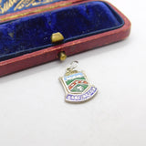 Sterling Silver & Enamel Darlington Crest Charm Pendant Vintage c1970