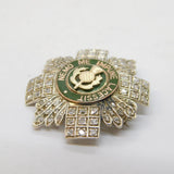 20th Century 9ct White & Yellow Gold Scots Guards Sweetheart Brooch Antique