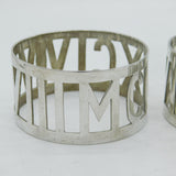 Pair of Sterling Silver Roman Numeral 6th Febuary 1994 Napkin Rings Vintage
