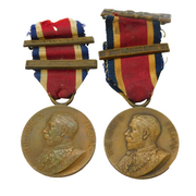 George V Pair of London Country Council King's Medals D. Coxon Antique 1913