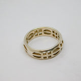 Sterling Silver Rennie Macintosh Style Dress Band Ring Vintage c1990 Size O 1/2