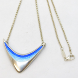 Sheila Fleet Scottish Sterling Silver & Enamel Drop Necklace Vintage Edinburgh