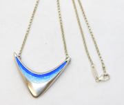 Sheila Fleet Scottish Sterling Silver & Enamel Drop Necklace Vintage Edinburgh
