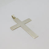 Sterling Silver Large Modernist Cross Charm Pendant Contemporary c2000s