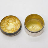 Edwardian Sterling Silver Floral Pattern Pill Box Antique 1902 Birmingham