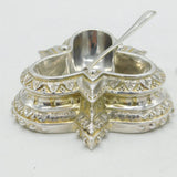 Victorian Sterling Silver Star Form Salt Cellar Antique 1870 Sheffield