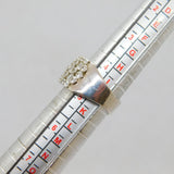 Sterling Silver CZ Circles Pattern Graduating Band Ring Modern c1990 Size J