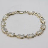 Studio Sterling Silver Walking Elephant Panel Bracelet Vintage 1997