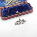 Sterling Silver Arrow Through the Heart Charm Pendant Vintage c1970