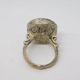 20th Century White Metal Ancient Style Onyx Centurion Intaglio Signet Ring c1920