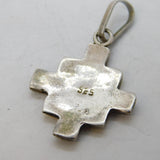 Mexican Sterling Silver & Enamel Aztec Style Pendant Vintage c1990s