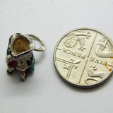 Sterling Silver and Enamel Coloured Toby Jug Charm Pendant Vintage c1970