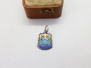 Sterling Silver Enamel Travel Shield Morecambe Charm Pendant Vintage c1970