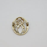 Sterling Silver Kit Heath Mackintosh Deco Style Floral Brooch Pin Modern c1990