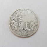 Queen Victoria .925 Silver Half Crown Coin Antique 1845 Fair Condition