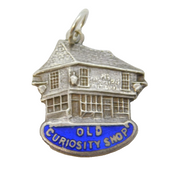 Sterling Silver Enamel Old Curiosity Shop Charm Pendant Vintage c1970s