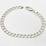Sterling Silver Curb Link Chain Bracelet Vintage c1970 21cm Length