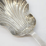 Victorian Sterling Silver Shell Bowl Tea Caddy Spoon Antique c1840 Birmingham
