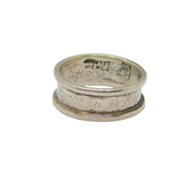 Mexican Sterling Silver Wedding Band Studio Ring Vintage c1970 Size Q 1/2