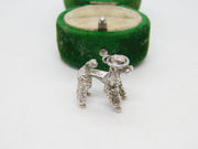 Sterling Silver Poodle Dog Charm Pendant Vintage c1970